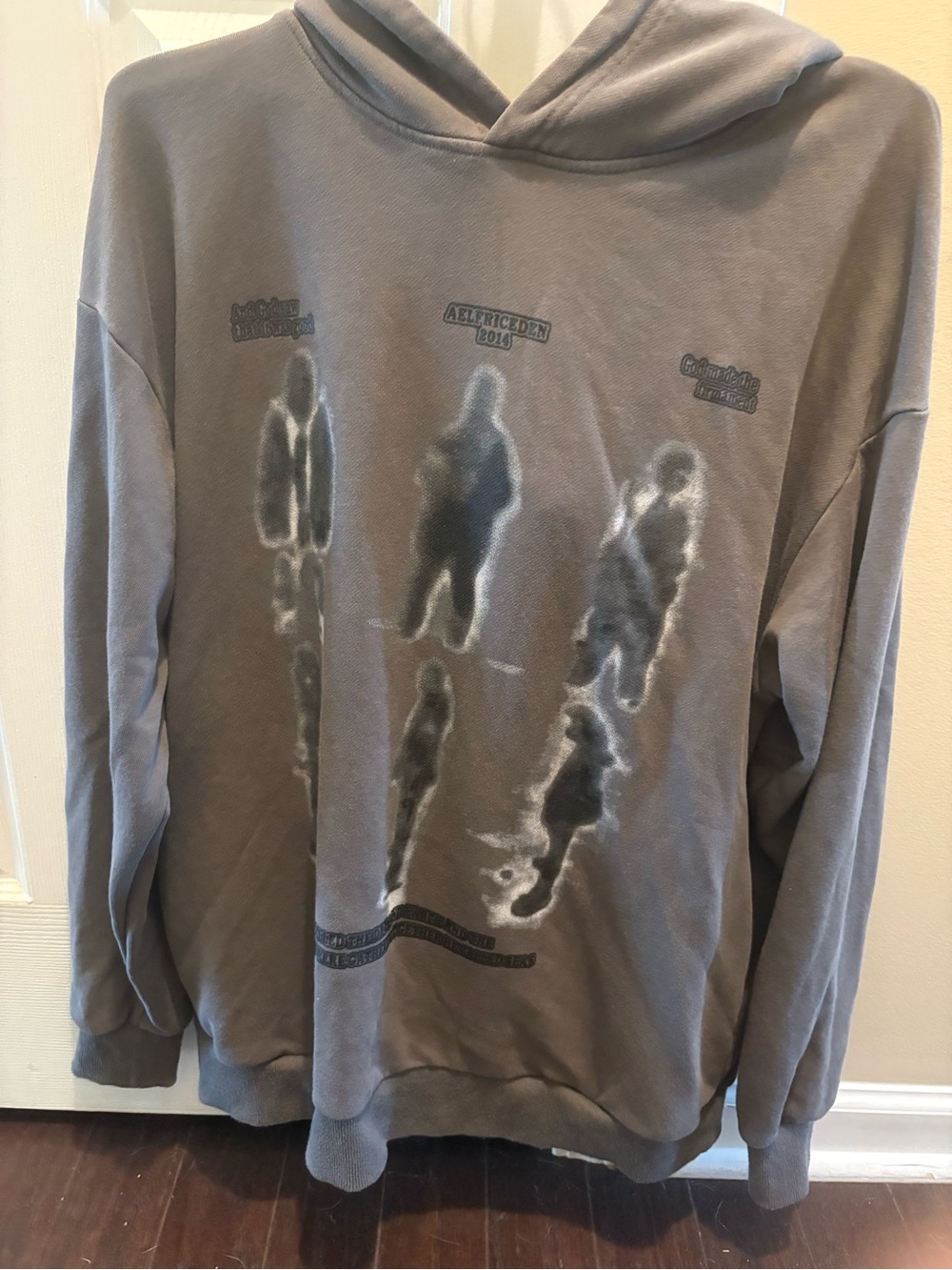 Aelfric Eden Gray Graphic Pullover Hoodie men or women medium